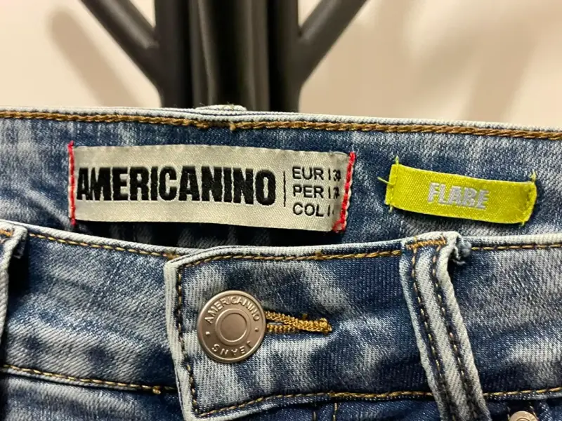 Jeans azul claro americanino para mujer - Talla XS - 3