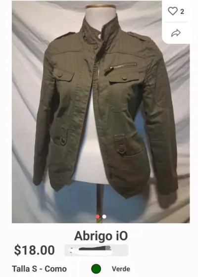 Chaqueta verde militar iO para mujer - miniatura 1