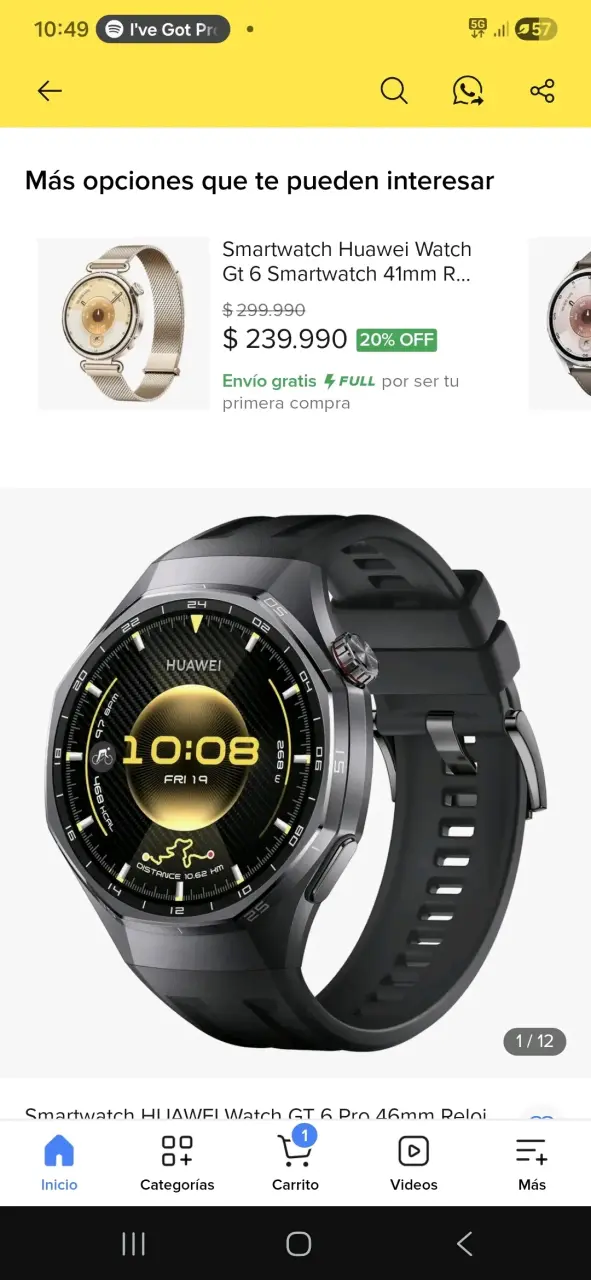 Smartwatch Huawei Watch GT 6 Pro 46mm Negro