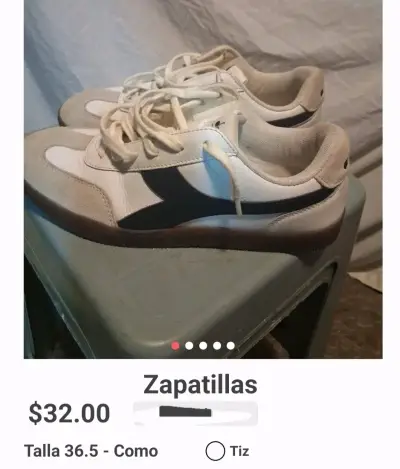 Zapatillas deportivas blancas y negras talla 36.5 - miniatura 1