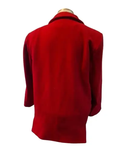 Abrigo rojo de lana para mujer - miniatura 2