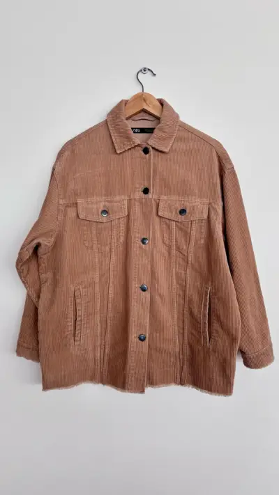 Chaqueta de pana marrón Zara mujer - miniatura 1