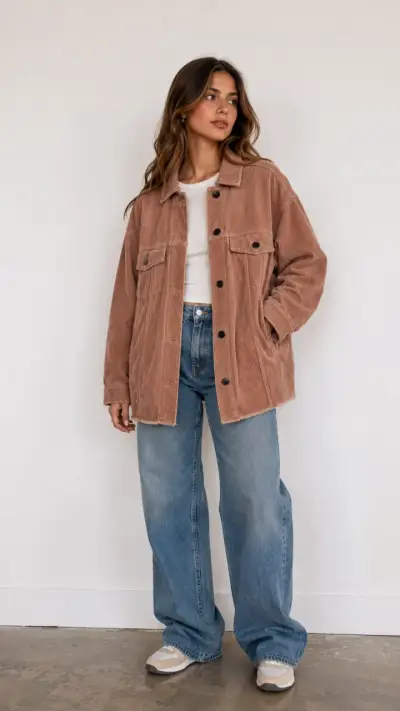 Chaqueta de pana marrón Zara mujer - miniatura 5