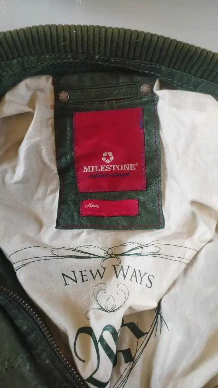 Chaqueta de cuero verde para hombre - 3