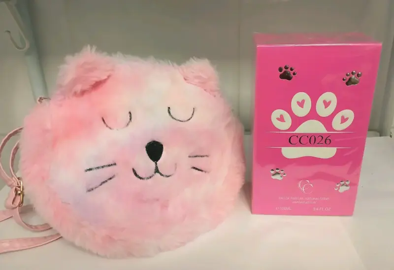 Bolso gatito rosa con perfume oso