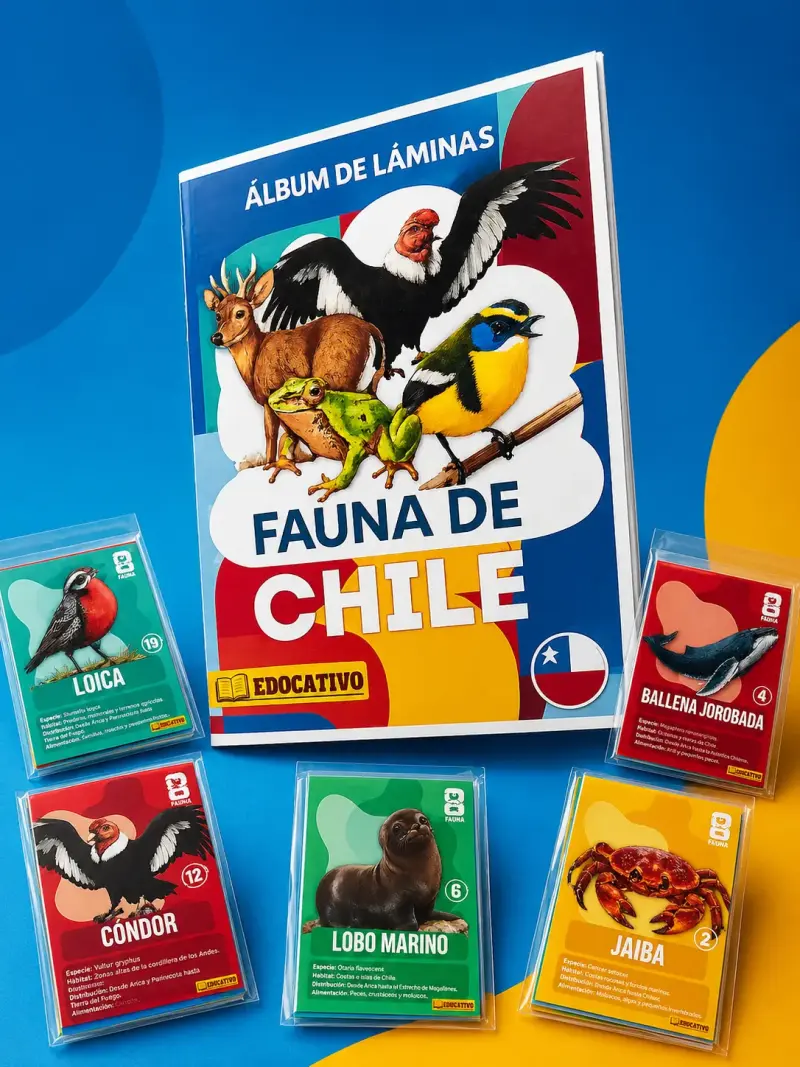Álbum Fauna de Chile educativo - 2