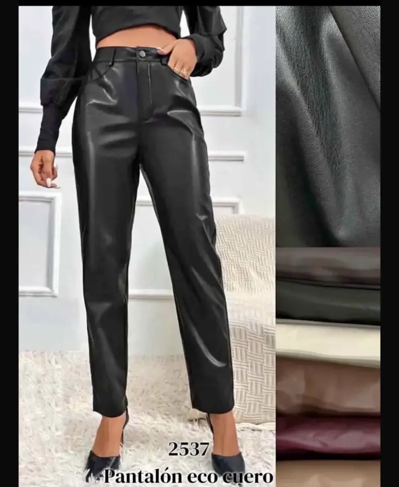 Pantalón de eco cuero negro elegante