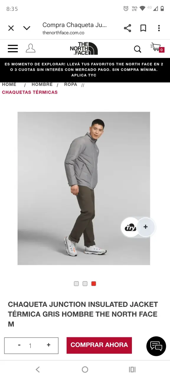 Chaqueta térmica gris para hombre The North Face - 2
