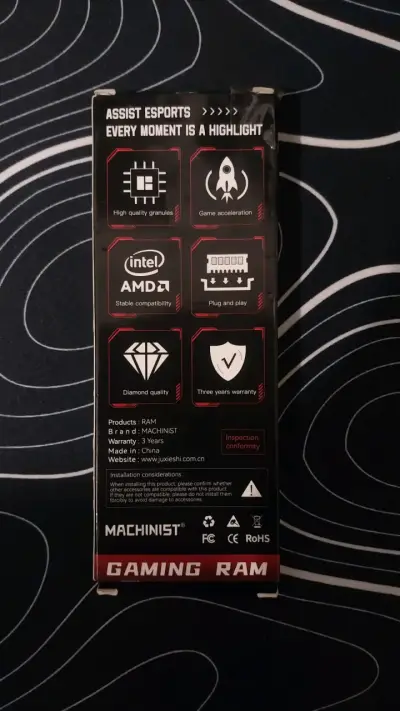 Memoria ram 8gb Machinist Assist E-Sports Gaming - miniatura 2