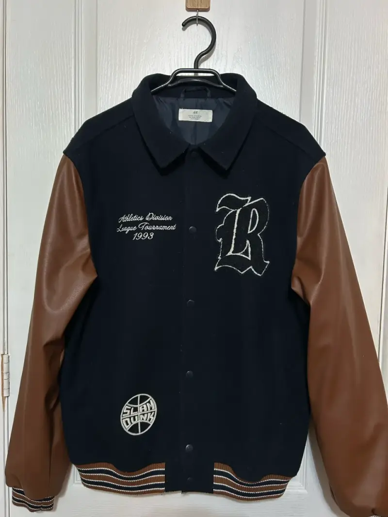 Chaqueta azul marino y marrón estilo retro - 1