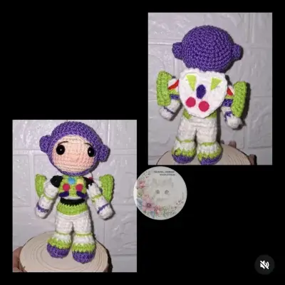 Muñeca amigurumi hecha a mano colorida - miniatura 3