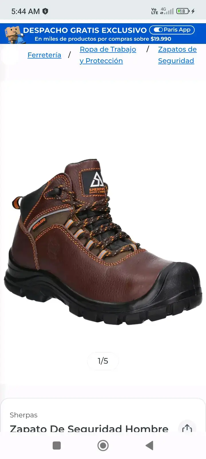 Zapatos de seguridad para hombre Sherpas marrón - 2