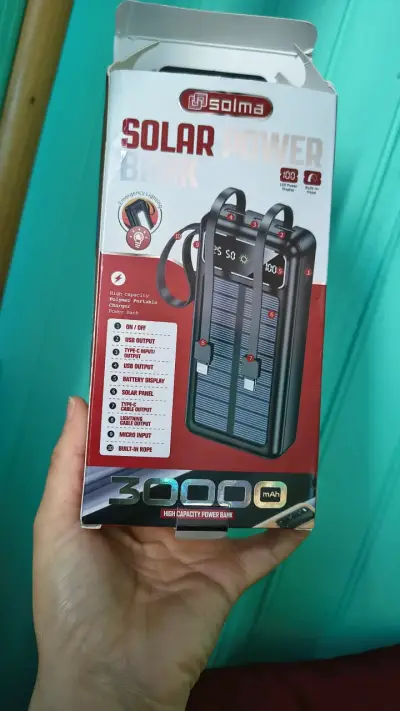 Cargador solar portátil Solma con pantalla LED - miniatura 6