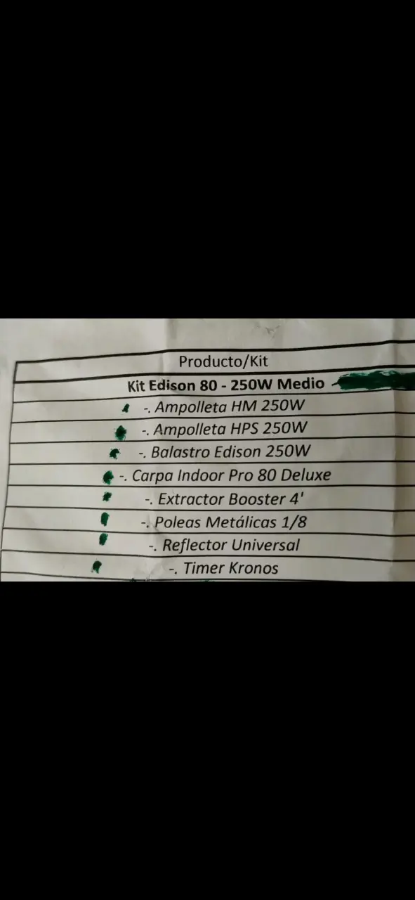 Kit de Cultivo Indoor Edison 80-250w Medio - 6