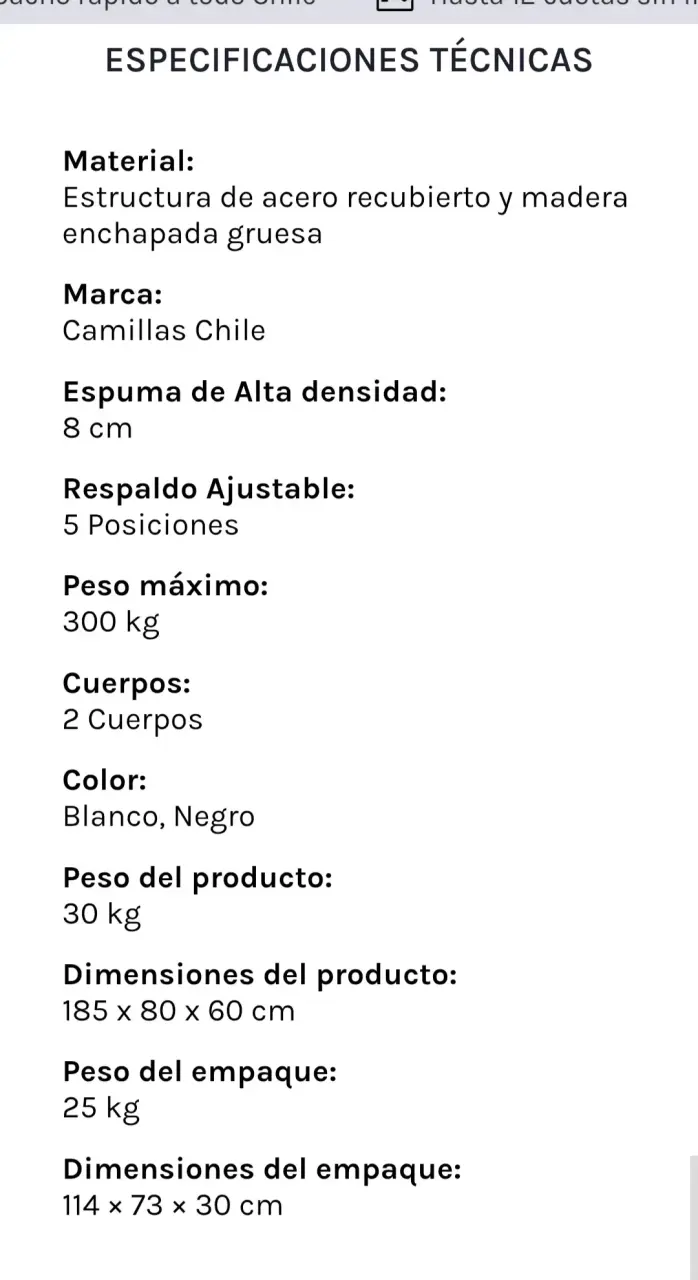 Camilla fija E2 para masajes y terapias - 3