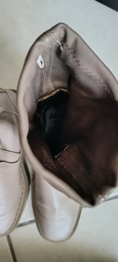 Botas H&M Taupe de Cuero Sintético Talla 38 - miniatura 4