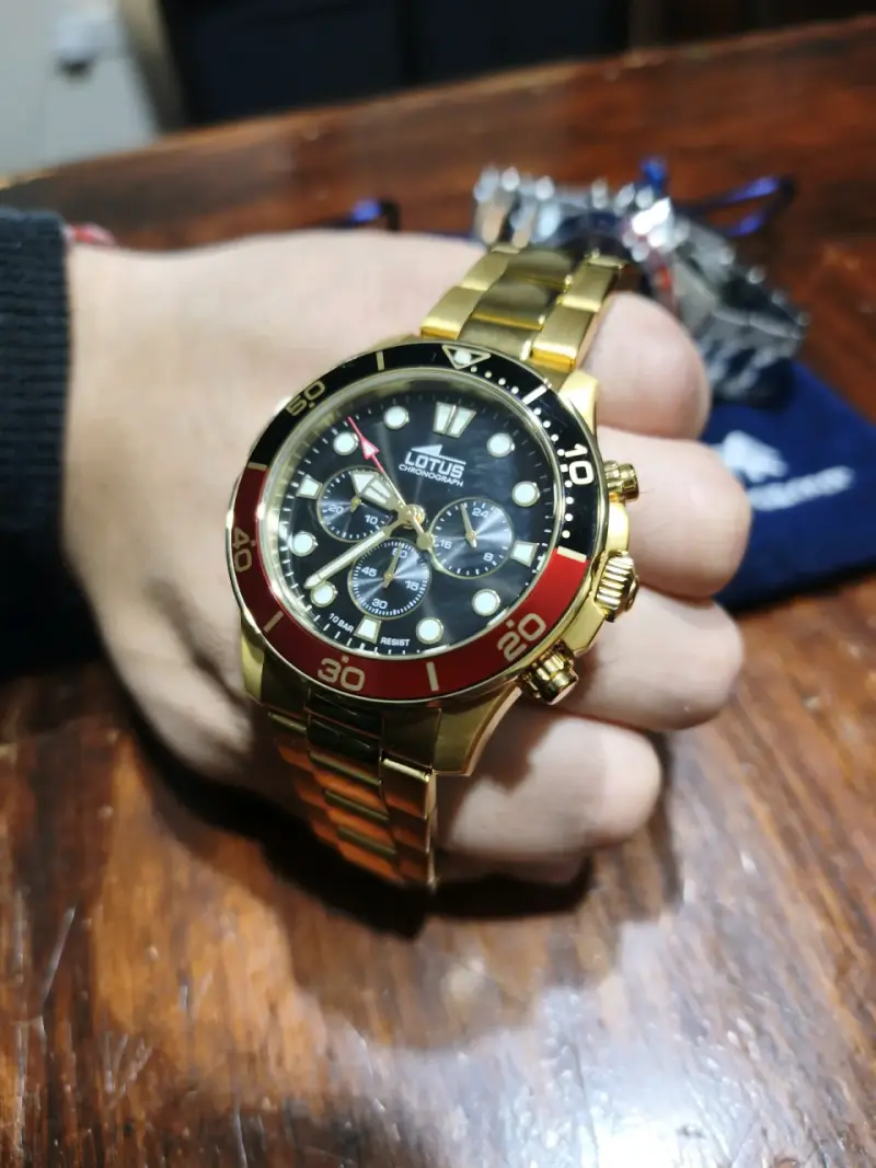 Relojes Lotus cronógrafo de acero y dorado - 5