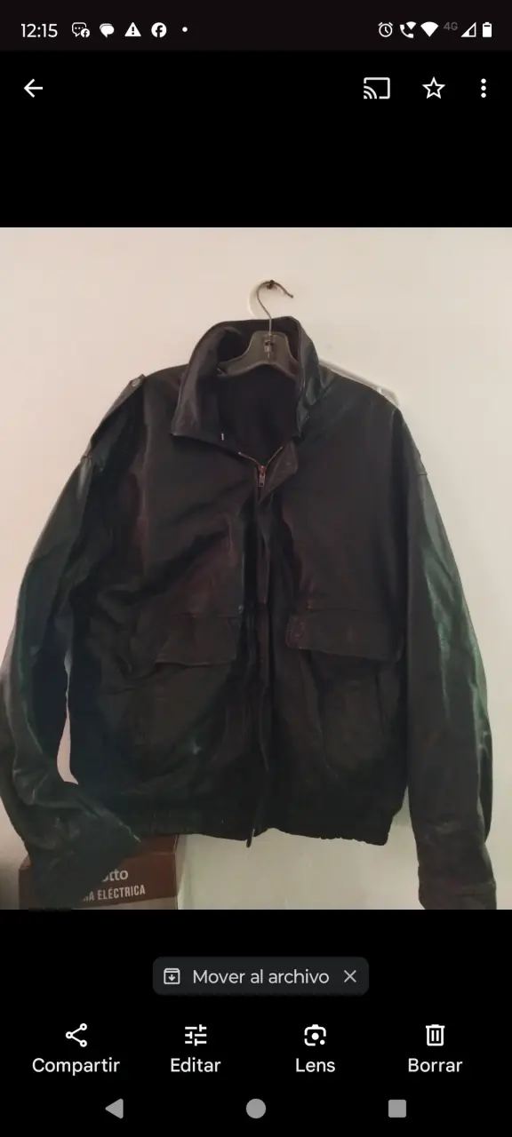 Chaqueta de cuero negra para hombre