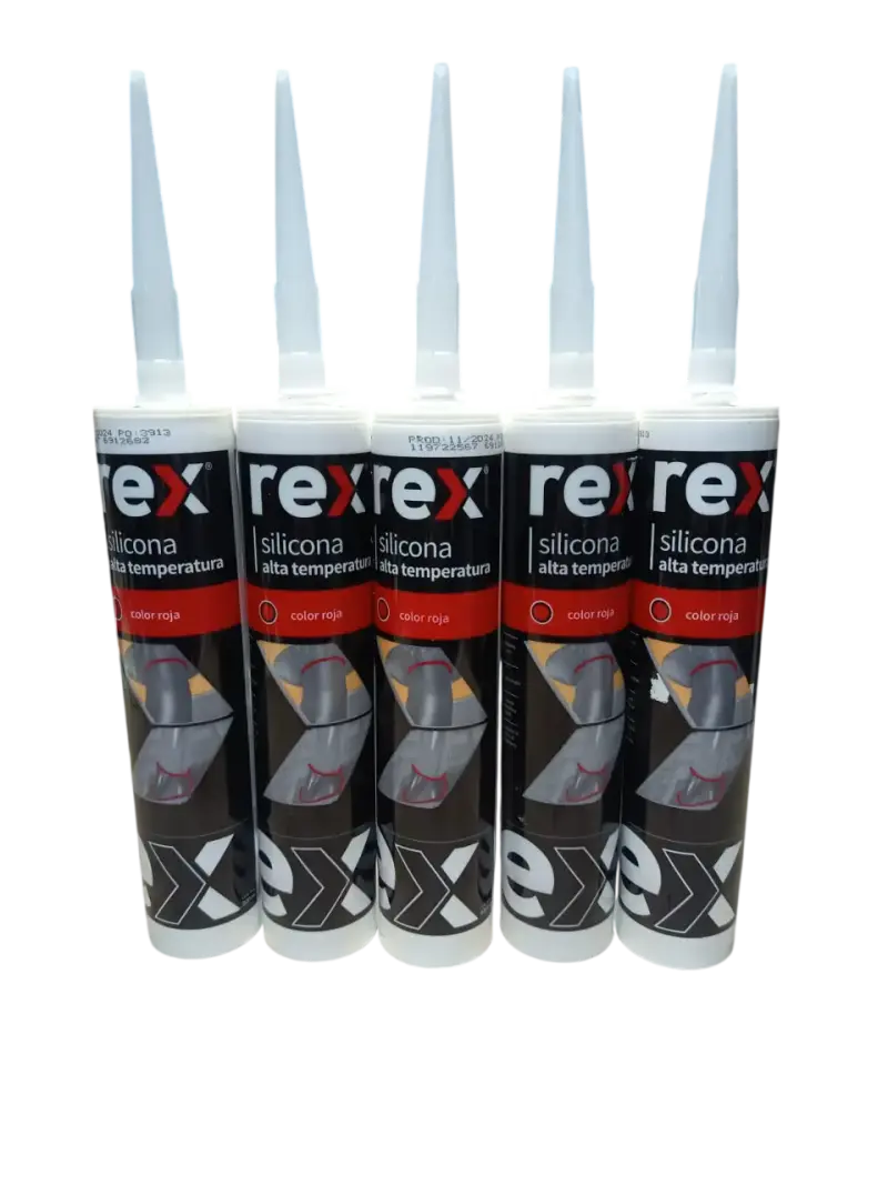 Pack 5 Silicona Alta Temperatura color roja 300ml - 1