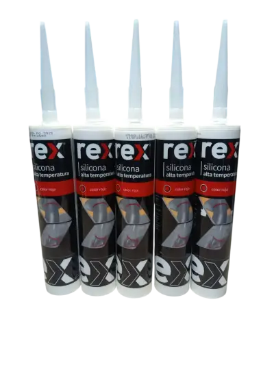 Pack 5 Silicona Alta Temperatura color roja 300ml - miniatura 1
