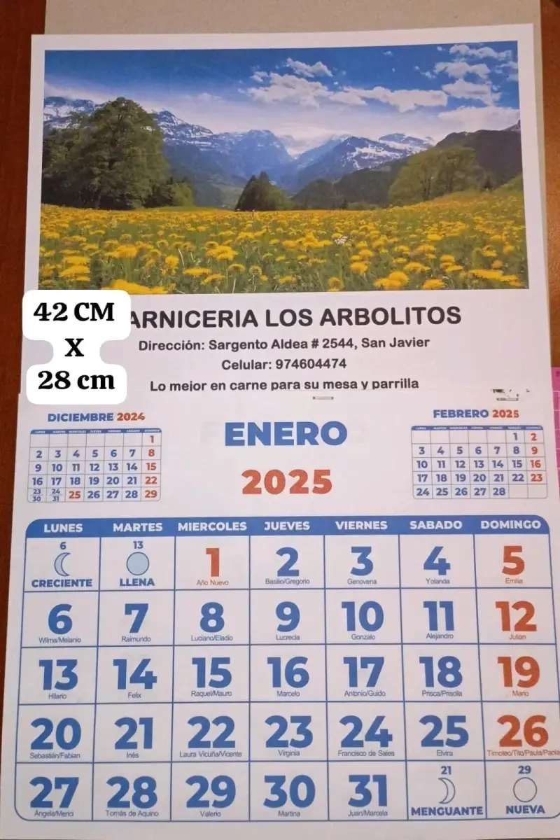Calendario de pared 2026 o 2027 - 6