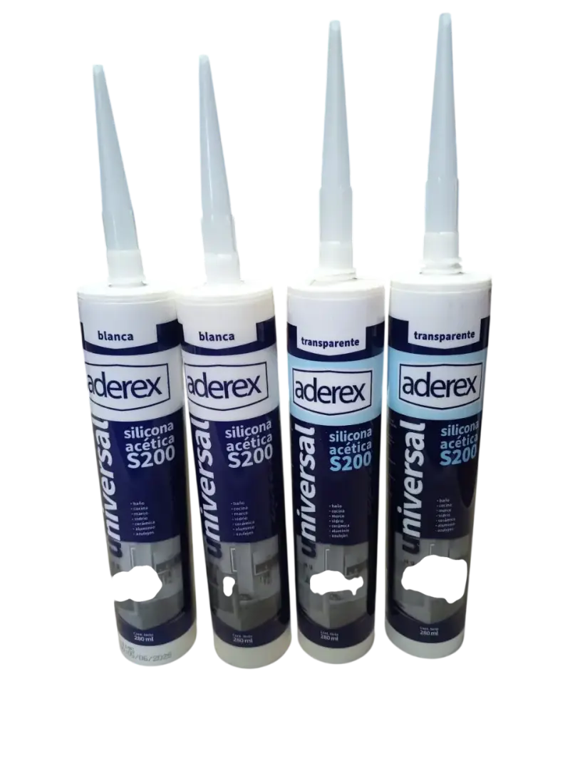 Pack 4 Siliconas Acetica Aderex 280ml - 1