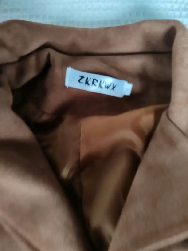 Chaqueta de gamuza marrón para mujer - 4
