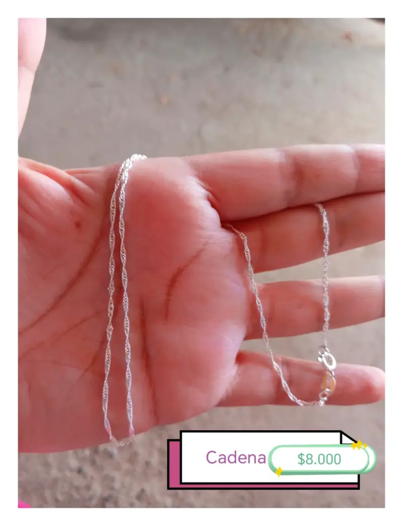 Cadena de plata elegante para mujer