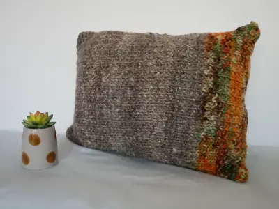 Cojín decorativo tejido a rayas multicolor - miniatura 4