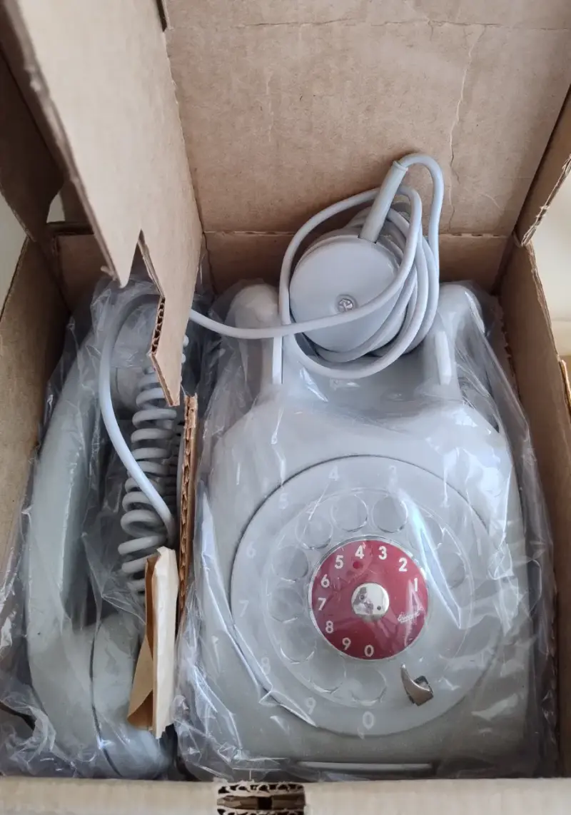 Teléfono antiguo de disco gris Nuevo en Caja ¡¡¡¡¡ - 3