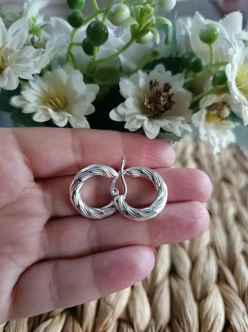 Aros de plata entrelazados elegantes