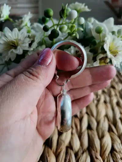 Aros de plata colgantes estilo bote - miniatura 1