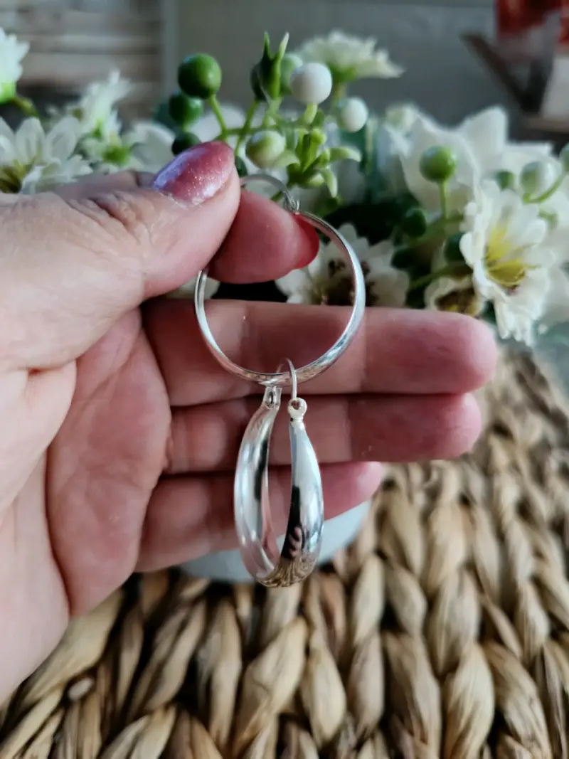 Aros de plata estilo bote