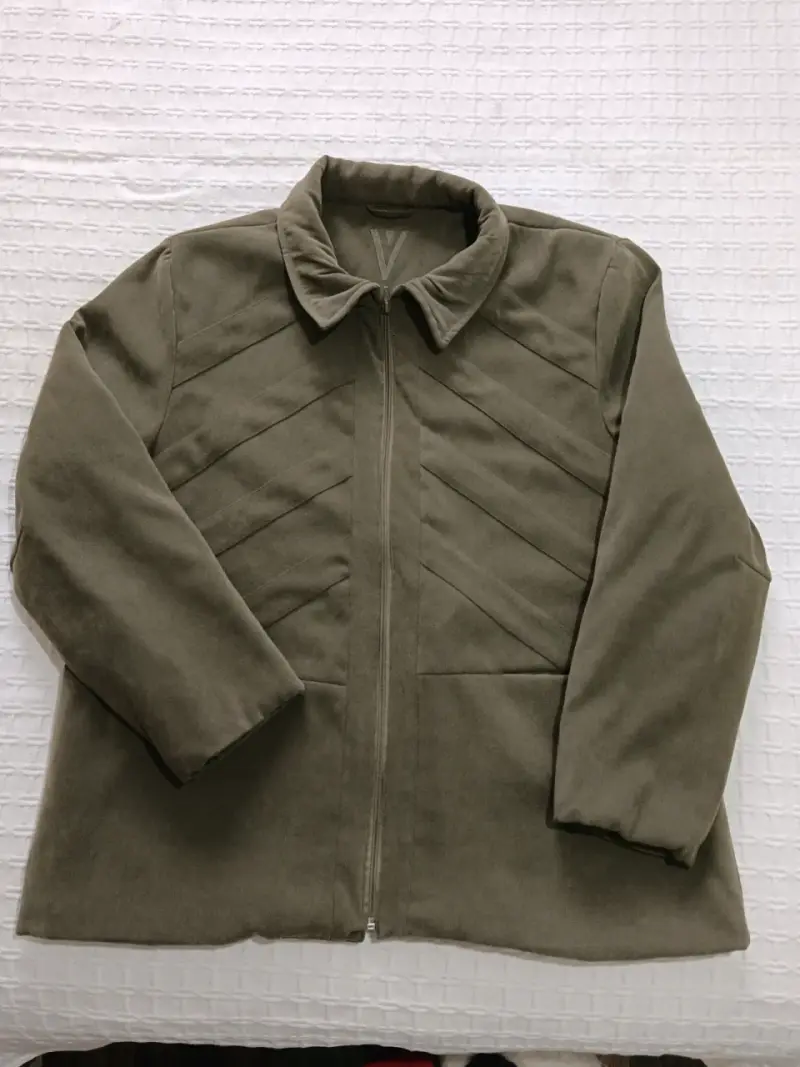 Chaqueta verde oliva con cierre frontal - 2