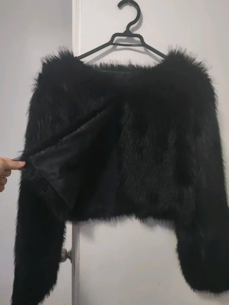 Chaqueta corta de piel negra - 2
