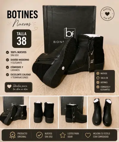 Botines negros  nuevos y elegantes - miniatura 1