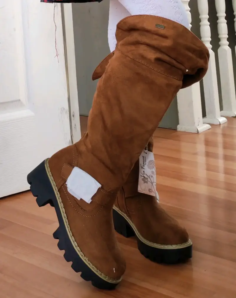 Botas de gamuza marrón para mujer