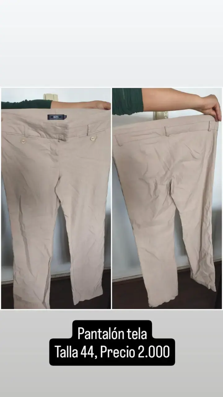 Pantalón beige talla 44 de tela