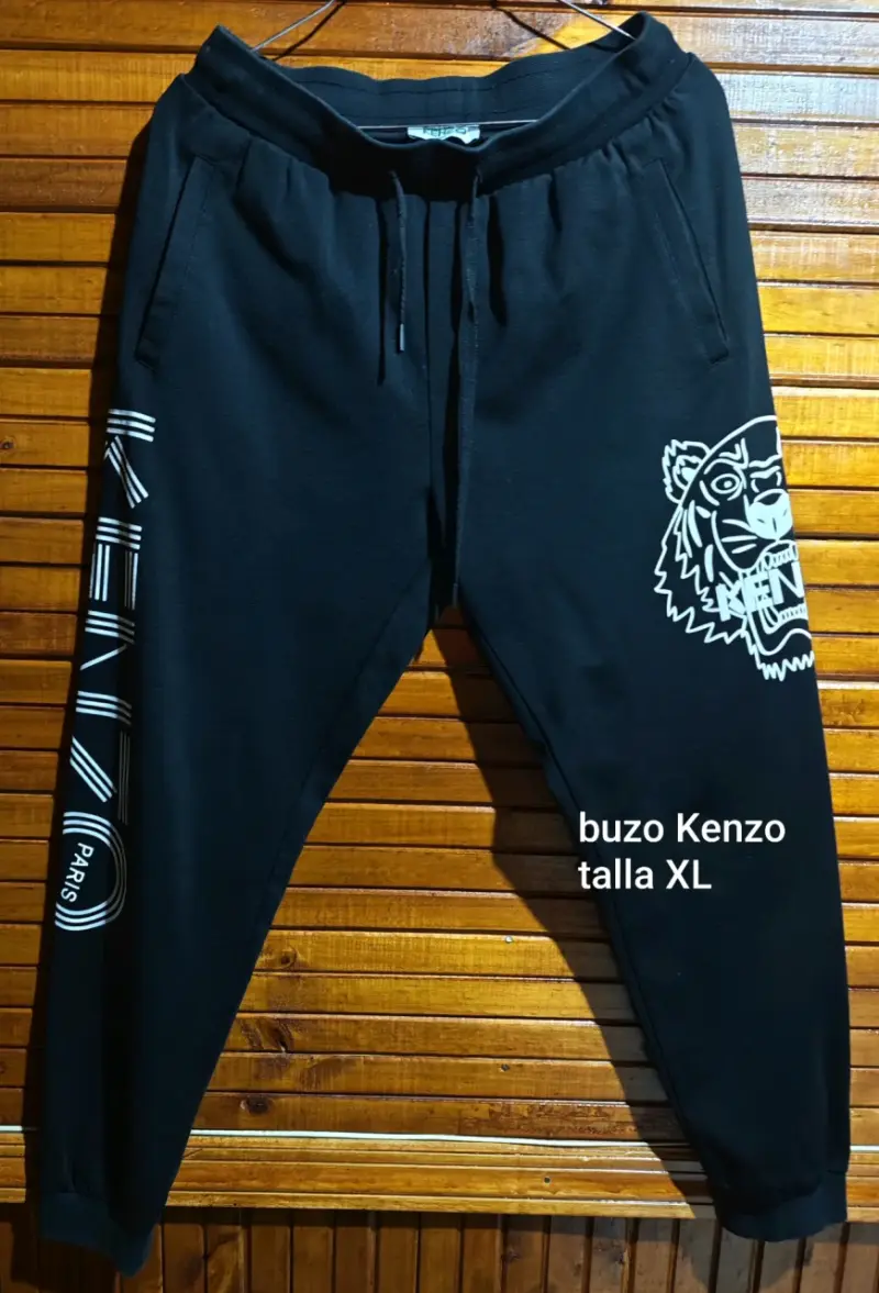 Buzo Kenzo negro con diseño de tigre talla XL - 1