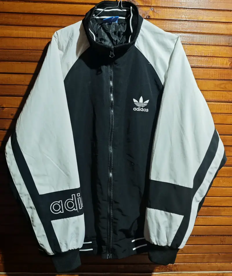 Chaqueta deportiva Adidas vintage blanco y negro - 1