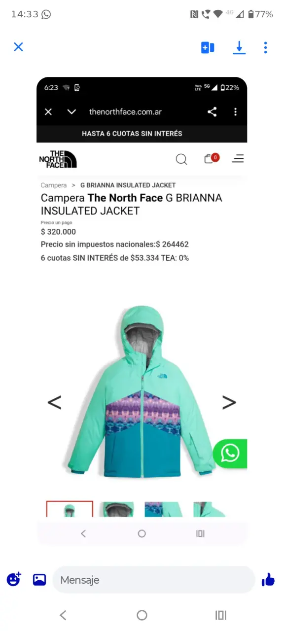 Chaqueta impermeable The North Face amarilla y azul - 4