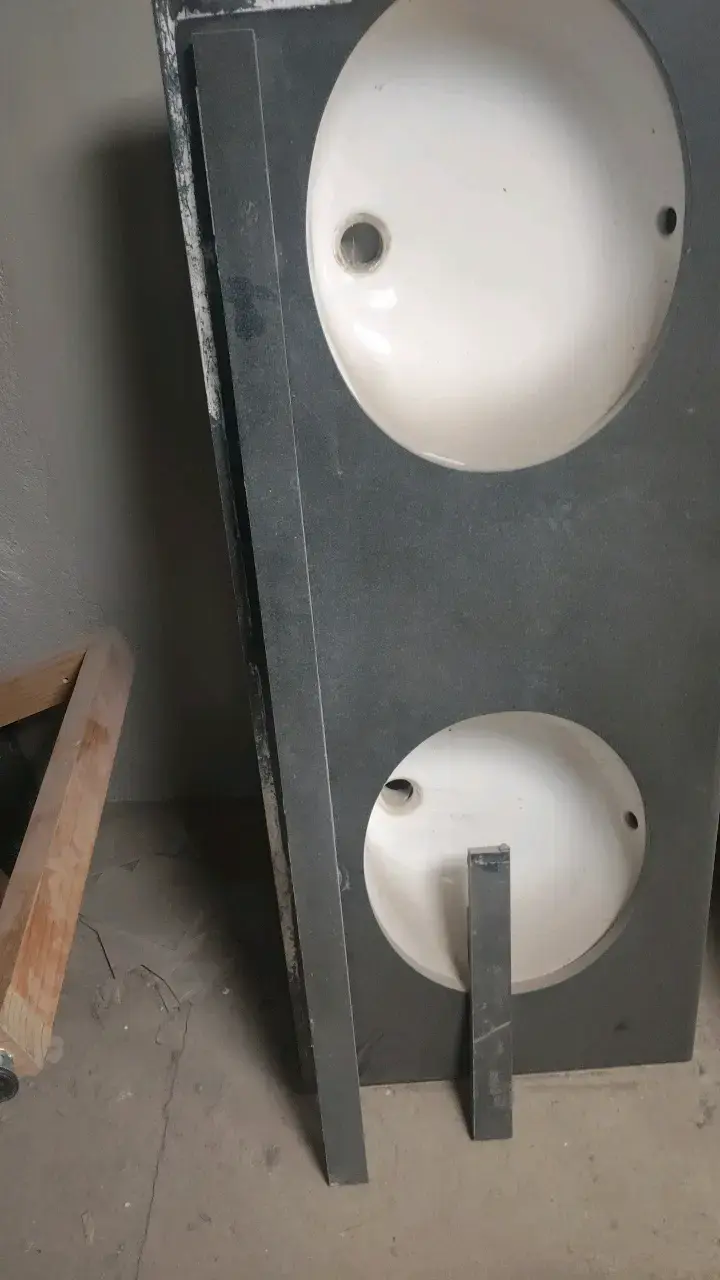 Lavamanos doble de cerámica con cubierta - 2