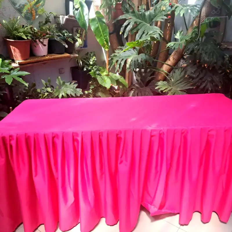 Mantel de mesa rectangular fucsia - 1