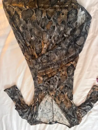 Vestido largo estampado animal print - miniatura 2