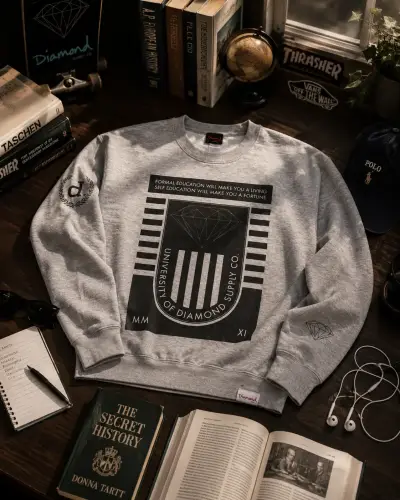 Crewneck gris Diamond Supply Co. - miniatura 1