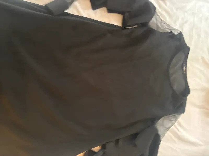 Vestido negro manga larg Shein con transparencias - 2