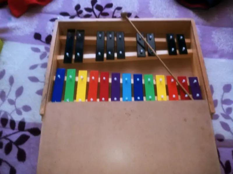 Xilófono infantil de colores con caja de madera - 3