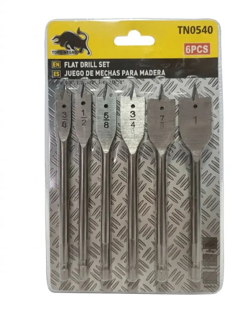 Set 6 Brocas Mecha Paleta para Madera Toro Negro - 1