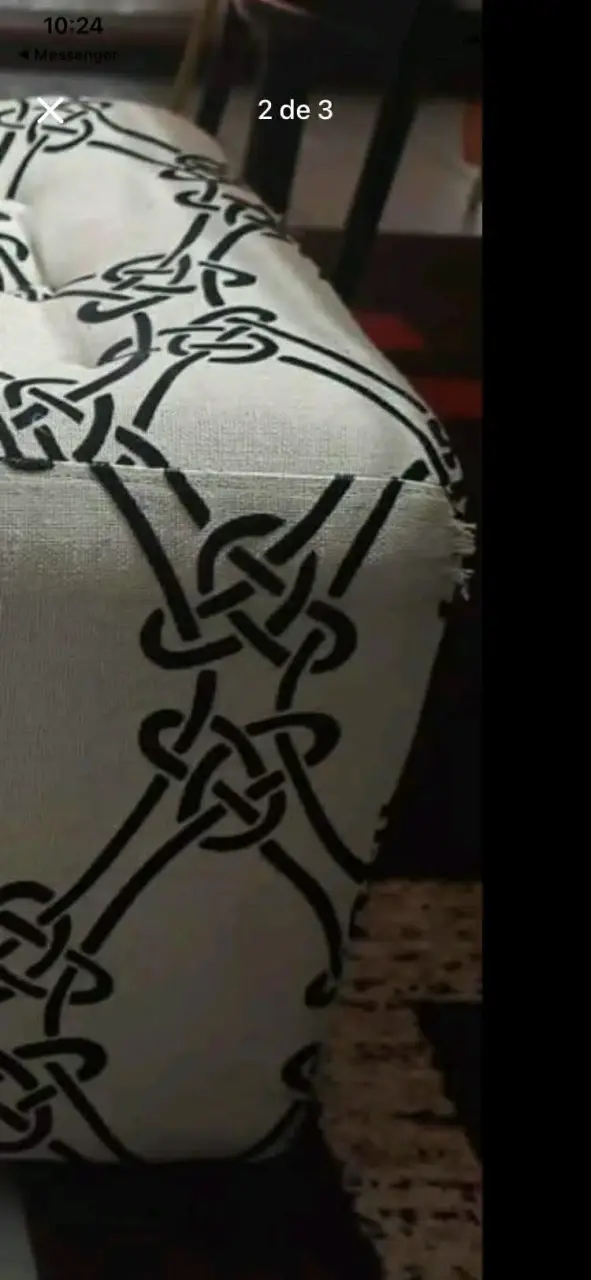 Puff cuadrado con diseño de nudos decorativos - 5
