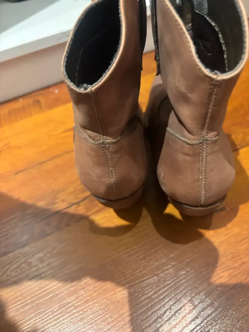 Botines de cuero marrón para mujer - 1